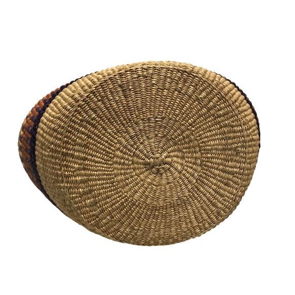 Tote Bag XL Handwoven Striped African Market Basket - Picture 3 of 8